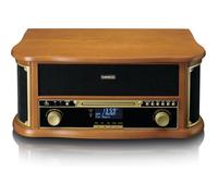 Lenco TCD-2571 Tourne-Disque Vinyle Bluetooth, Haut-Parleur 2x5W, Radio DAB+, CD, Cassette, 3 Vitesses, Bois