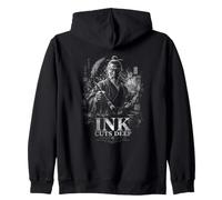L'encre de Calligraphie samouraï Coupe profondément la Marque d'intention Sweat à Capuche