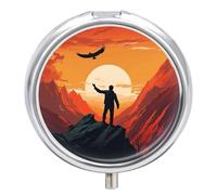 Lend A Helping Hand Pilulier de voyage rond portable 23 compartiments en métal pour comprimés et vitamines