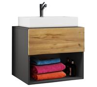 LendasII60 meuble sous lavabo anthracite, chêneReproduction.