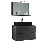 LendasMBL ensemble de meubles de salle de bains 3 parties anthracite, anthracite