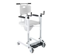 LENDISIY Chaise de transfert et douche pour patients - Chaise roulante de bain et de transport avec roulettes pour personnes âgées