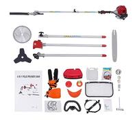 LENDISIY Débroussailleuse à essence 52 cc avec moteur 2 temps 5 en 1 - Outil multifonction de jardin - Coupe-bordure, taille-haie, élagueuse, tronçonneuse, débroussailleuse, barres d'extension, sac à