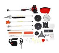 LENDISIY Débroussailleuse à essence 52 cc avec moteur 2 temps multifonction de jardin - Coupe-bordure, taille-haie, élagueuse, tronçonneuse, barres d'extension, sac à outils, sangle de transport