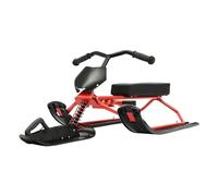 LENDISIY Luge de direction pour enfants, avec freins à pied et corde de traction, luge avec volant, luge pour enfants, luge à patins, luge à neige, max. 80 kg