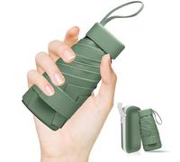 LENDOO Parapluie Anti UV UPF 50+, Mini Parapluie De Poche 6 nervures,petit umbrell mit capsule portable compact pour hommes et femmes, pour Diverses Activités de Plein Air