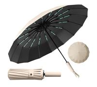 LENDOO Parapluie Pliant Résistant au Vent, Parapluie Pliant Automatique Durable & Compact 16 Baleines Anti-Tempête, Grand Parapluie Pliant à Ouverture Automatique, Coupe-vent, Parasol Anti-UV