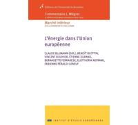 L'énergie dans l'Union européenne Commentaire Mégret - Vincent Bouhier - Universite De Bruxelles Eds - broché - Etude