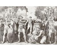 L'enfant Hannibal Barca 247 - vers 183 avant JC jure à son père Carthaginois général Hamilcar Barca circa 275 - 228 BC haine éternelle de Rome. Après une œuvre du XIXe siècle par Bartolomeo Pinelli