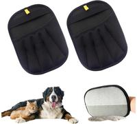 LENGAIJIN Lot de 2 gants d'épilation d'animaux pour chats et chiens, gants électrostatiques à 5 doigts réutilisables, outil d'épilation d'animaux pour vêtements, canapé, tapis, siège de voiture
