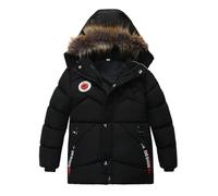 Lengender Blouson Manteau Fourrure Chaud Enfant Garçon Bébé Ski Vêtement Doudoune à Capuche Veste à Manches Longues Chaud 1-5 Ans (FR/ES, Âge, 2 ans, Taille normale, 18 Noir)