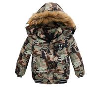 Lengender Blouson Manteau Fourrure Chaud Enfant Garçon Bébé Ski Vêtement Doudoune à Capuche Veste à Manches Longues Chaud 1-5 Ans (FR/ES, Âge, 5 ans, Taille normale, Camouflage)