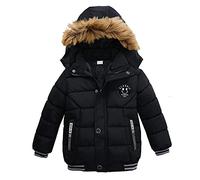 Lengender Blouson Manteau Fourrure Chaud Enfant Garçon Bébé Ski Vêtement Doudoune à Capuche Veste à Manches Longues Chaud 1-5 Ans (FR/ES, Âge, 3 ans, Taille normale, Noir)