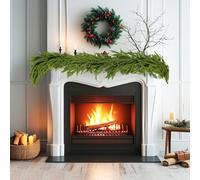 Lengxue Couronne de pin artificiel Norfolk de 2,7 m, décoration de Noël artificielle, convient pour les portes, tables, cheminées, couronnes de plantes vertes intérieures et extérieures, etc.