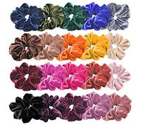 Lengxue Lot de 10 chouchous élastiques en velours pour femmes, filles et femmes
