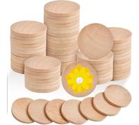 Lengxue Lot de 110 disques circulaires en bois de 5,1 cm, disques en bois vierges de 0,5 cm, adaptés pour les projets d'art faits à la main