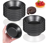 Lengxue Lot de 12 mini moules à gâteau en acier au carbone réutilisables et antiadhésifs de 12,7 cm pour la cuisson de gâteaux, tartes et desserts