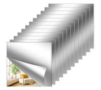Lengxue Lot de 12 miroirs flexibles en acrylique - 30,5 x 30,5 cm - Carreaux de miroir autocollants - Convient pour la décoration murale de la maison