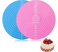 Lengxue Lot de 2 tapis de cuisson ronds en silicone de 30,5 cm - Réutilisables - Revêtement antiadhésif et résistant à la chaleur (rouge + bleu)
