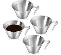 Lengxue Lot de 4 tasses à shot à expresso avec poignée - Passe au lave-vaisselle - En acier inoxydable - Pour sauce tomate