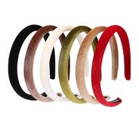 Lengxue Lot de 6 bandeaux rembourrés en velours pour femme, 1,7 cm, couleur unie, bandeau tendance, (lot de 6, A, taille unique)