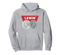 LÉNINE - Révolution Russe - Communiste Sweat à Capuche, Unisexe pour Adultes, Gris Chiné, M