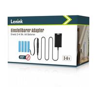 Lenink Adaptateur de batterie réglable 3-6 V pour 2 à 4 piles AA pour thermomètre, station météo, sonnette sans fil, réveil, lumière LED, décoration, etc. (1,8 m, noir)