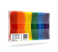 Lenitech Lot de 300 Serre-câbles Attaches de Câble Multifonction Noir/blanc 10,2 cm 4 Inch Coloré