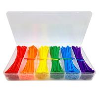 Lenitech Lot de 600 attaches de câble multi-usages de 10,2 cm, couleurs assorties