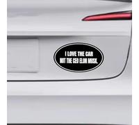 Leniutor 1 autocollant anti-Elon Musk en vinyle imperméable pour voitures, autocollants Elon Musk « I Love The Car Not The CEO » pour motos, casques, ordinateur portable, mur (Ellipse1)
