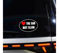 Leniutor 1 autocollant anti-Elon Musk pour pare-chocs, Love The Car Not Elon - Vinyle imperméable, pas d'autocollants Elon, cadeau amusant parfait (1, Design3)