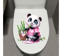 Leniutor 1 autocollant de toilette en forme d'animal - Imperméable - Amovible - Pour salle de bain et porte - Autocollant créatif et amusant pour réservoir de toilette - Décoration d'intérieur (panda)