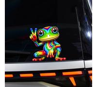 Leniutor 1 autocollant grenouille en vinyle imperméable pour pare-chocs, motif grenouille amusante pour camion, SUV, ordinateur portable