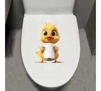 Leniutor 1 autocollant imperméable pour abattant de WC motif chat - Motif dessin animé - Décoration pour siège de porte de toilettes (canard)