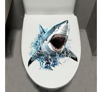 Leniutor 1 autocollant mural en forme de requin - Imperméable et amovible - Pour abattant de WC - Pour salle de bain et salon - Décoration murale