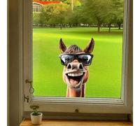 Leniutor 1 autocollant mural réaliste en forme de cheval pour fenêtre d'animaux de la ferme, autocollants muraux imperméables pour voiture, décoration de porte en verre (cheval - 2)