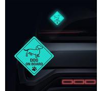 Leniutor 1 autocollant réfléchissant chien à bord pour voiture, motif pattes à bord, panneau d'avertissement de sécurité, autocollant mignon chiot pour fenêtre de voiture (vert menthe)
