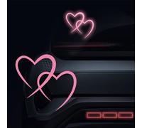 Leniutor 1 autocollant réfléchissant en forme de cœur pour voiture, camion, moto, mur, ordinateur portable (rose)