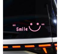 Leniutor 1 autocollant smiley pour voiture, autocollant en vinyle imperméable « Be Happy » pour fenêtre de voiture, ordinateur portable, mur, pare-chocs (rose réfléchissant)