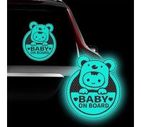 Leniutor Adorable autocollant réfléchissant pour voiture Koalas Baby on Board - Haute intensité - Motif princesse dans la voiture - 15,2 x 17,8 cm - Vert menthe