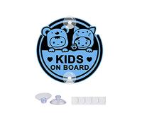 Leniutor Autocollant Kids On Board pour voitures, 13,8 cm - Koala mignon - Ventouse de voiture en PVC - Panneau d'avertissement de sécurité pour vitre arrière de voiture (ventouse bleue, 1)