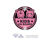 Leniutor Autocollant Kids On Board pour voitures, 13,8 cm - Koala mignon - Ventouse de voiture en PVC - Panneau d'avertissement de sécurité pour vitre arrière de voiture (ventouse rose, 1)