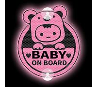 Leniutor Autocollant mignon Koala Baby On Board pour voiture, hautement réfléchissant double face avec ventouse pour enfants à bord, panneau d'avertissement pour fenêtre de voiture (ventouse