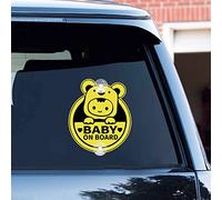 Leniutor Baby On Board - Panneau en PVC Avec Ventouse pour Voiture, Motif Koala Mignon - Avertissement de Sécurité pour Fenêtre Latérale Arrière (Jaune)