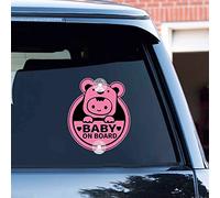 Leniutor Baby On Board - Panneau en PVC Avec Ventouse pour Voiture, Motif Koala Mignon - Avertissement de Sécurité pour Fenêtre Latérale Arrière (Rose)