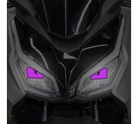 Leniutor Lot de 2 paires d'autocollants réfléchissants yeux de chat, autocollants triangulaires mignons en vinyle imperméable pour voiture, camion, fenêtre arrière (violet)