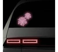 Leniutor Lot de 4 autocollants réfléchissants pour voiture, moto, vélo, camion - Autocollants d'avertissement de sécurité nocturne - En vinyle imperméable - Motif feux d'artifice - Rose