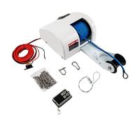 LENJKYYO 45LBS 12V Treuil électrique avec télécommande sans fil Marine Guindeau d'eau salée Guindeau d'ancrage électrique Treuil pour ancre jusqu'à 45LBS