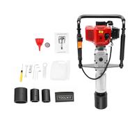 LENJKYYO Borne de poteau à essence 52 cc 1900 W, moteur 2 temps avec 3 manchons (55-70-100 mm), démarrage manuel, pour tarière, construction et agriculture, kit d'outils inclus