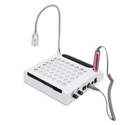 LENJKYYO Kit d'extraction de poussière 4 en 1 : lime à ongles électrique avec aspiration, lampe LED, aspirateur à ongles professionnel pour manucure, salon, avec 6 limes à ongles et 6 bandes abrasives